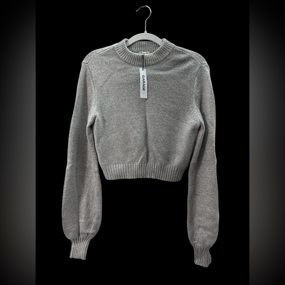 GARAGE Heather Gray Crew Neck CROP Sweater